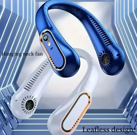 Ventilateur de cou rechargeable – Mains libres, 5 vitesses, écran LED